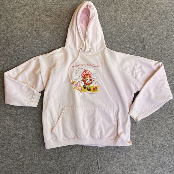 Vintage Strawberry Shortcake Sweatshirt Hoodie Women’s XL Fits Like Large Stain* - Picture 2 of 11